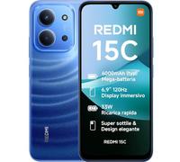 Xiaomi Redmi 15C, Smartphone 4+128GB, Display 6,9" 120Hz, 7,99mm, MediaTek Helio G81-Ultra, Dual camera da 50MP, Mega batteria da 6000mAh, Garanzia 2 anni, Blu, Caricabatterie non incluso
