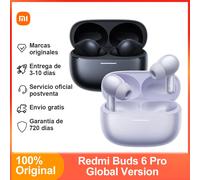 Xiaomi Redmi Buds 6 Pro auricolare Bluetooth, auricolare con cancellazione attiva del rumore, Audio Hi-Res con LDAC, auricolare Wireless BT5.3 Global Version-Black
