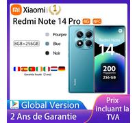 Xiaomi Redmi Note 14 Pro 4G, NFC, smartphone, MediaTek Helio G100-Ultra, schermo AMOLED di pollici, 120Hz, fotocamera da 200 MP, batteria di 5500mAh，Caricabatterie non incluso Aurora Purple