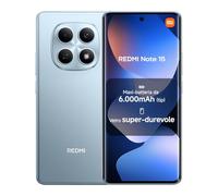 XIAOMI Redmi Note 15, Smartphone 8+256GB, Batteria da 6000 mAh, Resistenza all’acqua, Fotocamera super nitida da 108 MP, Display FHD+ da 6,77", Blu Ghiacciaio, Garanzia 2 anni, Caricatore non incluso