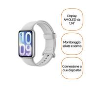 XIAOMI Smart Band 10 Pro, Fitness Tracker per Uomo e Donna, Display AMOLED 1,74", Sonno Migliorato, 21 Giorni di Autonomia, Android/iOS, 150+ Sport, GNSS, 5ATM, Argento