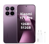 XIAOMI Smartphone 17T Pro, 12 GB + 512 GB, con Android, display da 6,83 pollici, 144 Hz, batteria al carbonio di silicio da 7000 mAh, fotocamera Leica 5X, viola scuro, caricatore da 90 W incluso