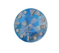 xiaopang 1PCS 28.5 MILLIMETRI Blocco di Colore Irregolare Quadrante Dell'orologio Blu NH35 Facce Parti di Modifica for NH36(U)