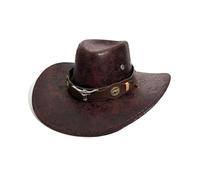 xiaopang Il Cappello Jazz da 1 Pezzo Presenta Una caratteristica Cintura con Testa di Toro con Design rivettato(SMT070-brown)