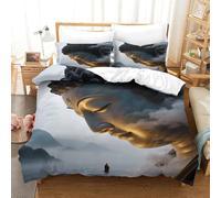XiaopangXY Buddha Statue Set Di Biancheria Da Letto Double(200x200cm), Chiusura A Cerniera Shakyamuni Biancheria Da Letto, Traspirante Lussuoso Set Copripiumino