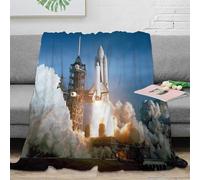 XiaopangXY Coperta in Flanella Shuttle spaziale, 3D Coperta A Tema The Discovery Shuttle 80x90inch(200x230cm) Coperta Per Divano Per Adolescenti
