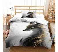 XiaopangXY Cute Animal Biancheria Da Letto Single(135x200cm) Morbida Microfibra Set Copripiumino, Confortevole Lavabile Volpe cartoon Set Di Biancheria Da Letto