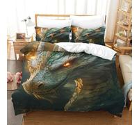 XiaopangXY Flame Drago Calore Per Dormire Set Copripiumino, Lavabile Set Di Biancheria Da Letto Con Federe Huge Drago Biancheria Da Letto Double(200x200cm)