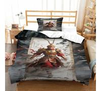 XiaopangXY SunWuKong Set Copripiumino Chiusura A Cerniera Morbida Microfibra, The Scimmia King Set Di Biancheria Da Letto Single（135x200cm）, Lavabile Biancheria Da Letto