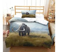 XiaopangXY Wooly Mammoth Biancheria Da Letto, Calore Elephant Set Copripiumino Single(135x200cm), Finezza Lavabile Set Di Biancheria Da Letto Colorato Per Bambini E Bambine
