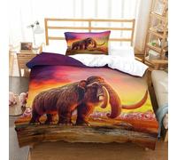 XiaopangXY Wooly Mammoth Set Copripiumino Single(135x200cm), Copripiumino Morbida Microfibra Federe, Cerniera Nascosta Elephant Biancheria Da Letto, Bedding Set Per Adulti E Bambini