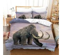 XiaopangXY Wooly Mammoth Set Di Biancheria Da Letto, Traspirante Set Copripiumino, Lavabile Per Ragazzi E Ragazze, Elephant Biancheria Da Letto Double(200x200cm)