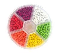 XIAOQENAN 1 scatola di perline scanalate per legare mosche perline testa rotonda perline palle per maschere amo materiali da pesca set strumento