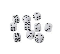 XIAOQENAN 10Pcs / pack 16mm 0.63In Acrilico Dadi Gioco Puntelli Giocattoli Educativi per Bambini Nero Bianco Angolo Rotondo Digitale Kit Bead