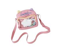 XIAOQENAN Borsa a tracolla trasparente oversize con motivo gatti dei cartoni animati in nylon leggero borsa a tracolla essenziale per la scuola borsa a tracolla a tema gatti carino, B, One Size