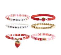 XIAOQENAN Bracciale Argilloso Morbido Con Lettera D'amore E Fascino Del Cuore Alla Fragola Regolabile Gioielli Fatti A Mano Braccialette Morbida Argilla Morbida Argilla