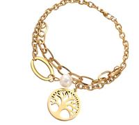 XIAOQENAN Bracciale Perle degli Alberi della con Lussuosa Finitura in Oro O Argento Perfetta per Le Donne in avanti della Gioielli Placcati Oro