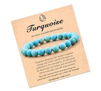 XIAOQENAN Catena a mano con perline di pietra naturale per fiducia e prosperità, catena regolabile con gioielli di carta per uomini e donne che stimolano la creatività, Misura unica, come descritto