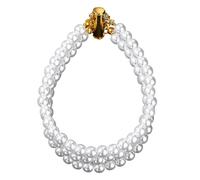 XIAOQENAN Catena di perle finte luccicanti a tre fili impreziosita da strass per le donne delicate sulla pelle delicata sulla pelle da polso con perle finte elasticizzate con strass, One Size, come