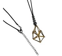 XIAOQENAN Collana con ciondolo a rete con supporto in cristallo per pietre preziose naturali e cristalli, catena regolabile per feste, collana a gabbia di cristallo