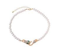 XIAOQENAN Collana Del Girocollo Incantesimo Pythons Con La Catena Collegamento Cubano Zirconio Per Look Estetico Anime Indossare Collana Alla