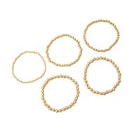 XIAOQENAN Confezione da 5 eleganti braccialetti in lega di perline argento gioielli in oro per donne regalo o personali utilizzare accessori da sposa scintillante metallo perline braccio Candy, One