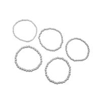 XIAOQENAN Confezione da 5 eleganti braccialetti in lega di perline argento gioielli in oro per donne regalo o personali utilizzare accessori da sposa scintillante metallo perline braccio Candy, One