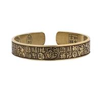 XIAOQENAN Fatto a mano Ottone Cento Simboli Fu Buone Fortune Uso quotidiano Ottone Vintage Moda Confortevole, Misura unica, come descritto