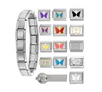 XIAOQENAN Perline Charm Link Modo Accessary Modulo Fare Forniture In Acciaio Inox Modulo Adatto Per Gioielli In Acciaio Inox Charm Set, Misura unica, come descritto