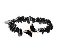 XIAOQENAN Perline di pietra naturale a forma di farfalla, realizzate a mano, lunghezza regolabile, per compleanni, anniversari, San Valentino, unica perla di pietra irregolare, One Size, come