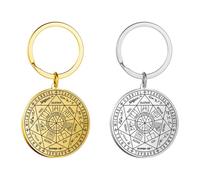 XIAOQENAN Portachiavi religioso con versetti incisi delle Scritture robuste in acciaio inossidabile per i credenti portachiavi della Bibbia