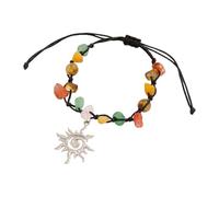 XIAOQENAN Spirali colorate perline stelle tessitura disegni con pietra naturale accento regolabile gioielli da polso spirali stella perline gioielli, Misura unica, come descritto
