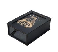 XIAOQENAN Tarochi in Legno Case Archiviazione Case Tarochi Portatili Tarot Scatola Astrologia Divinazione Caso Archiviazione Push Pull Container Pull Astrology Trinkets Playings Box Playings
