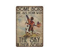 XIAOQIU Targa in latta vintage con scritta in lingua inglese "Some Boys are Just Born with The Sky in Their Souls", decorazione da parete, regalo per la mamma, regalo per padre, dimensioni 20,3 x 30,5