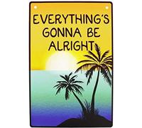 XIAOQIU Targa in metallo vintage con scritta "Everything's Gonna Be Alright", in alluminio, per cucina, casa, bar, decorazione artistica da parete, 20,3 x 30,5 cm