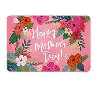 XIAOQIU Targa in metallo vintage con scritta "Happy Mother's Day Mom with Flowers Cute Tin Sign Home Cafe Bedroom Wall Decoration Easter Mother's Day Best Gifts for Friends Family Neighbors 20,3 x