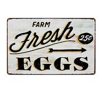 XIAOQIU Targa in metallo vintage vintage con scritta "Farm Fresh Chicken Egg Fun Sign San Valentino" per il giorno del presidente, miglior regalo per amici e familiari, 20,3 x 30,5 cm