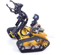 XiaoR Geek Smart Robot Car Kit per Raspberry Pi, Robot Serbatoio Chassis Trasmissione Video in Tempo Reale, Controllo WiFi, Pianificazione Percorso, Kit Robot Programmabile (senza Raspberry Pi-Gold)