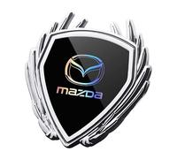 XIAOSAXIAODE Emblema Adesivo Metallico per Mazda2 2019 2020 2021 2022 2023 2024 2025, Emblema per Auto in Metallo Cromato, Stemma Adesivo in Metallo 3D, Decorazione Autoadesiva, Accessori,Silver2