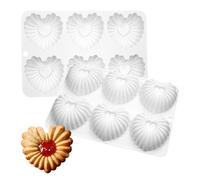 XiaoShenLu Silicone Mousse Cake Mold Bakeware Dessert Mousse DIY Cioccolato Sapone Candle Stampo, 6 fori a forma di cuore Shell
