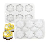 XiaoShenLu Stampi per torte in mousse francese in silicone, stampi per candele di sapone al cioccolato fai-da-te 3D, 6 fori fiore