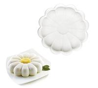 XiaoShenLu Stampi per torte in mousse francese in silicone, stampo per candele di sapone al cioccolato fai-da-te 3D Bakeware, 7 pollici piccola margherita