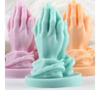 XIAOSHUI Stampo in silicone per candele a forma di mani che pregano e preghiera di benedizione, per realizzare candele, resina, aromaterapia, gesso, cera, argilla artigianale