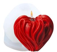XIAOSHUI Stampo per candele a forma di cuore d'amore, in silicone, per San Valentino, per decorare la casa, per aromaterapia, candele in gesso
