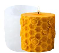 XIAOSHUI Stampo per candele cilindriche a nido d'ape in silicone per candele a nido d'ape Stampo per candele in resina di alveare stampo per la produzione di candele Stampo per candele Decorazione