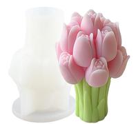 XIAOSHUI Stampo per candele in silicone per bouquet di tulipani, tulipano, bouquet di tulipani, stampi per candele, fiori di tulipano, resina epossidica, per realizzare candele, decorazioni per la