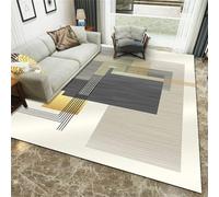 Xiaosua Tappeto Salotto Grande Tappeti Camera Ragazzi per esterno minimalista moderno giallo grigio 200x200CM inter ingresso