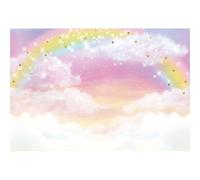 Xiaoterna 1,5x1m Cielo colorato nuvola sfondo Stelle arcobaleno pastello mare di nuvole sfondo fotografico Oro punti stella ragazza principessa Sfondo per festa di compleanno Foto di scena