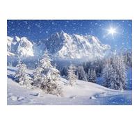 Xiaoterna 1,5x1m Inverno Montagna Sfondo Bianco Mondo Natura Foresta Fotografia Sfondo innevato Scenario Fiocco di neve Paesaggio all'aperto Natale Festa Decorazione Ritratto Foto Puntelli