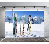 Xiaoterna 1,5x1m Scena di neve invernale Sfondi Paesaggio invernale Montagna bianca Snowboard Sfondo Fondale invernale a tema sciistico Mondo bianco Natale Decorazione per feste per bambini